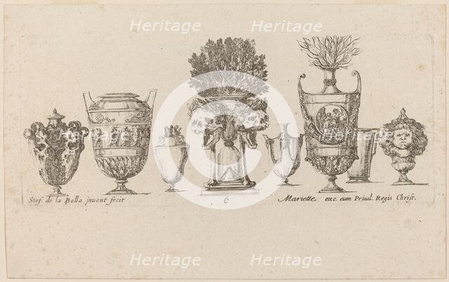 Fantastic Vases, probably 1646. Creator: Stefano della Bella.