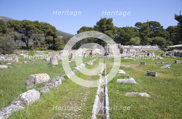 A water canal at Epidauros, Greece. Artist: Samuel Magal