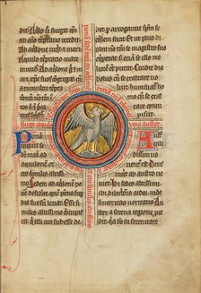 A Falcon within a Cross; De Natura Avium; De Pastoribus et Ovibus; Bestiarium, 1277 or after. Creator: Unknown.