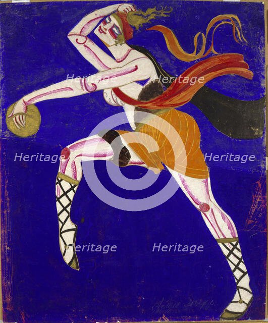 Costume design for the play Famira-kifared by I. Annensky, 1916. Creator: Exter, Alexandra Alexandrovna (1882-1949).