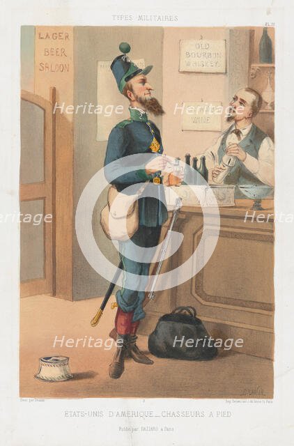 Étast-Unis d'Amerique - Chasseurs à Pied, 1865. Creator: Draner.
