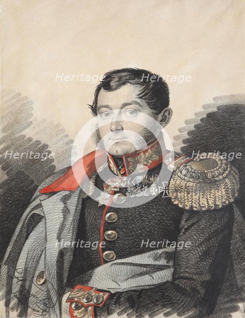 Portrait of Pyotr Nikolaevich Yermolov (1787-1844), 1820s. Creator: Hampeln, Carl, von (1794-after 1880).