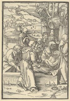 The Entombment, from Speculum passionis domini nostri Ihesu Christi, 1507. Creator: Hans Schäufelein the Elder.