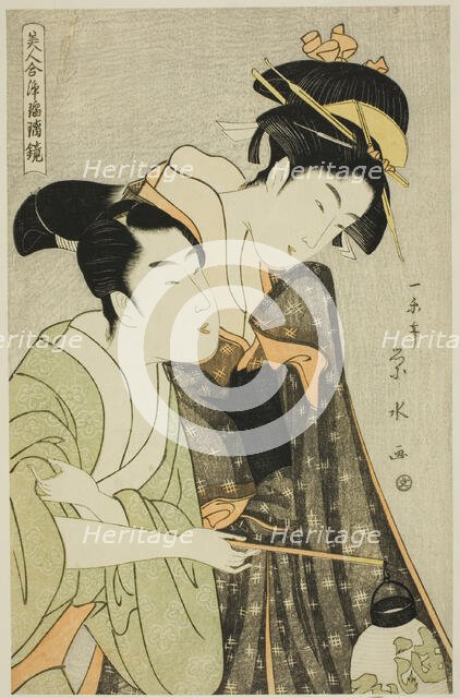 Osome and Hisamatsu, from the series "Beauties in Joruri Roles", c. 1795. Creator: Ichirakutei Eisui.