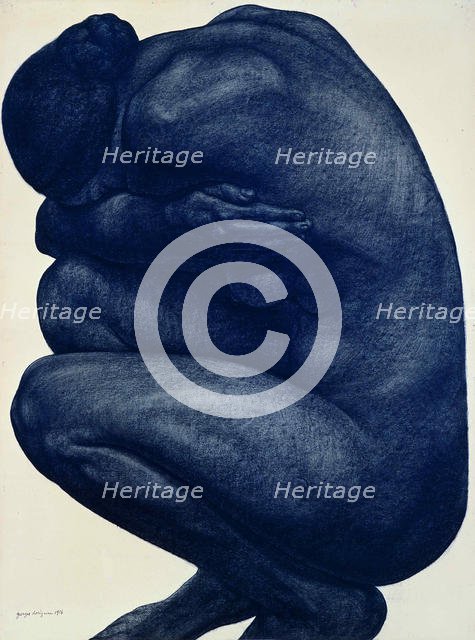 Squatting Female Nude, 1916. Creator: Dorignac, Georges (1879-1925).