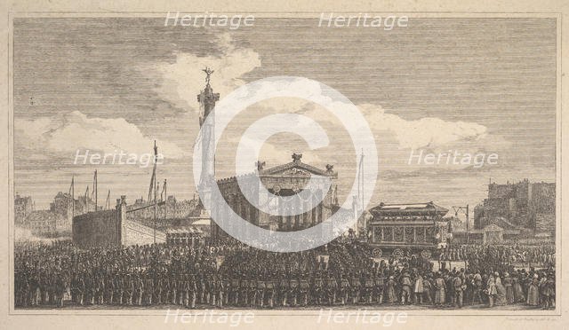 Cérémonie de l'inauguration de la colonne de juillet, 1840, 1840. Creator: Joseph-Louis Trimolet.