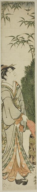 Geisha Playing Battledore and Shuttlecock, c. 1783. Creator: Torii Kiyonaga.