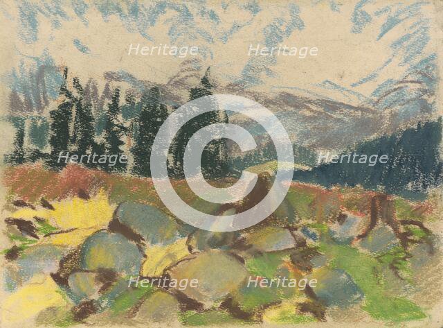 Summer day on a rocky forest clearing, around 1934. Creator: Zolo Palugyay.