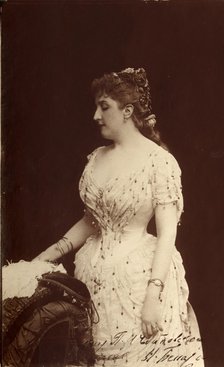 Portrait of the opera singer Maria Pavlovna Benardaki (1855-1913), née Leybrock, 1880s.
