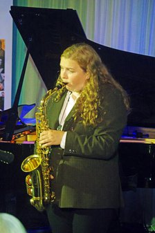 Sara Hanahan, Joe Farnsworth-Sara Hanahan Quartet, Watermill Jazz Club, Dorking, Surrey, July 2024 Creator: Brian O'Connor.