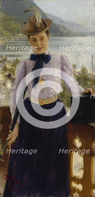 Portrait of Natalia Nordmann, 1900. Creator: Il'ya Repin.