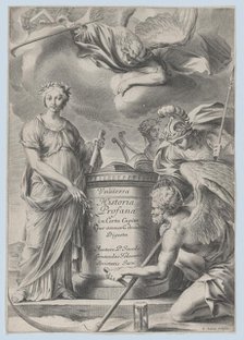 Frontispiece for Vnuiersa Historia Profana, ca. 1630-70. Creator: Charles Audran.
