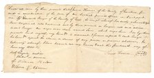 Bill of sale for Sam purchased by Edward Rouzee, January 14, 1800. Creator: Unknown.