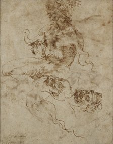 A Figure resembling a Triton, c1490-1560. Artist: Michelangelo Buonarroti.