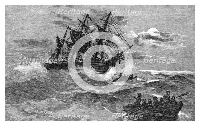 The 'Endeavour' on the reef, Australia, 1770 (1886). Artist: Unknown