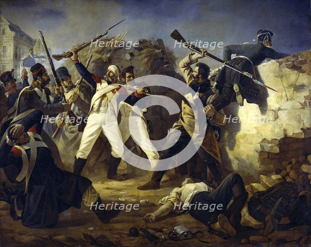 The Heroic deed of the Grenadier Leonty Korennoy, 1846.  Creator: Babaev, Polidor Ivanovich (1813-1870).