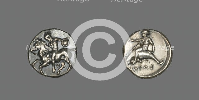 Stater (Coin) Depicting a Horseman, 380-345 BCE. Creator: Unknown.