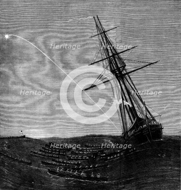 The Ashantee War: the decoy giving the signal for the boats to start for the attack on Elmina, 1873. Creator: Unknown.