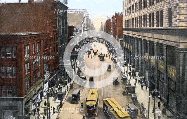 Looking east along Market Street from City Hall, Philadelphia, Pennsylvania, USA, c1900s. Artist: Unknown