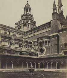 The Small Cloister of the Monastery at Pavia, c. 1860s. Creator: Maurizio Lotze (Italian, 1809-1890), attributed to.