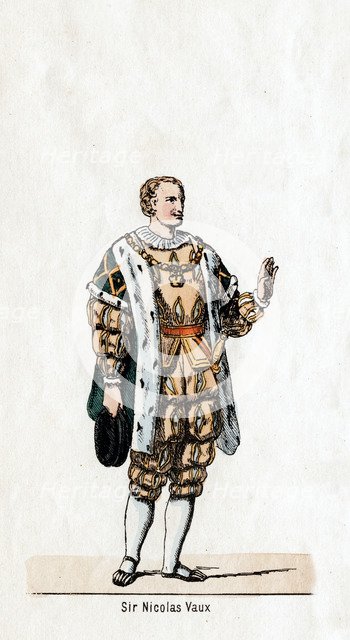 Sir Nicholas Vaux, costume design for Shakespeare's play, Henry VIII, 19th century. Artist: Unknown