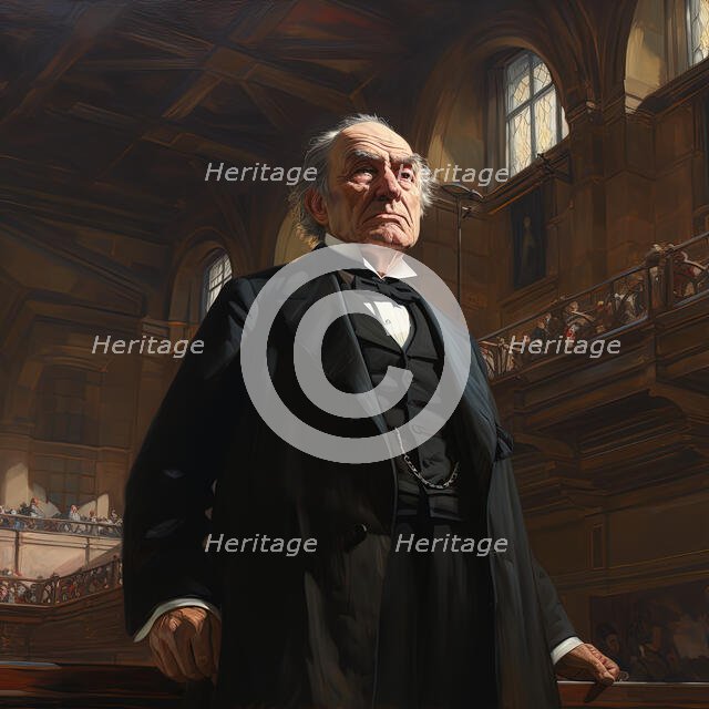 AI IMAGE - Portrait of William Ewart Gladstone, 1890s, (2023). Creator: Heritage Images.