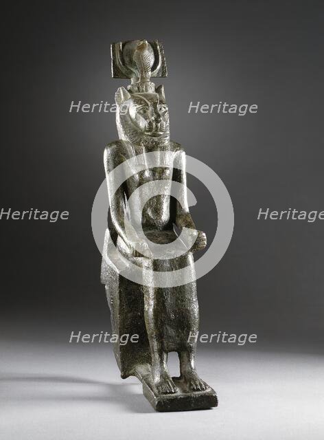 Seated Figurine of Goddess Wadjet, 26th Dynasty (664-525 BCE). Creator: Unknown.