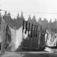 Laundry and chimneys, London, 1960-1965. Artist: John Gay