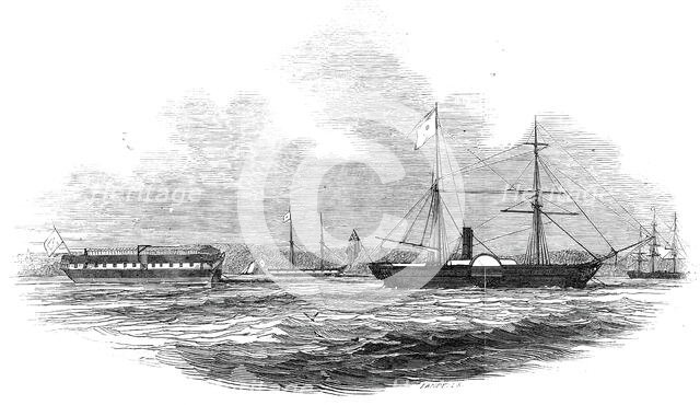 The Éclair steamer and "The Lazarette" off Motherbank, 1845. Creator: Ebenezer Landells.
