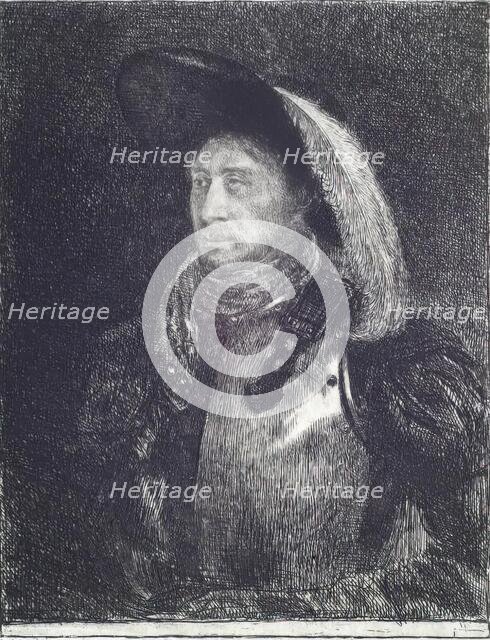 A Man in Armour with Hat and Feather, 1827. Creator: Andrew Geddes.