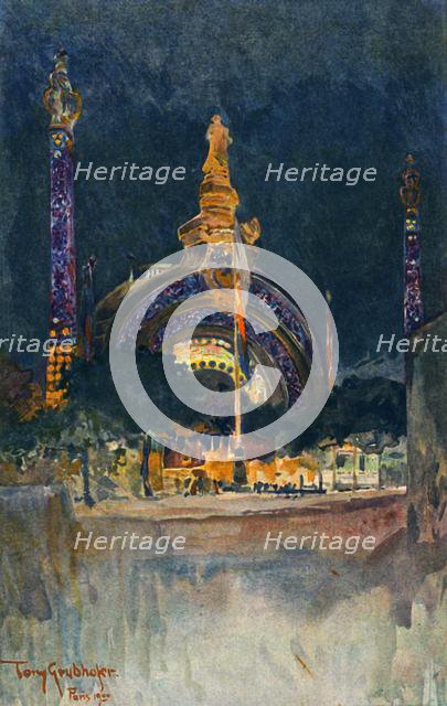 "Illumination of the Main Entrance to the Paris Exhibition", 1900. Creator: Tony Grubhofer.