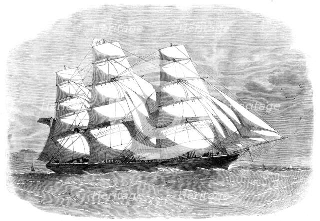 The iron clipper-ship Cornwallis, a new vessel of the Black Ball line, 1862.  Creator: Unknown.