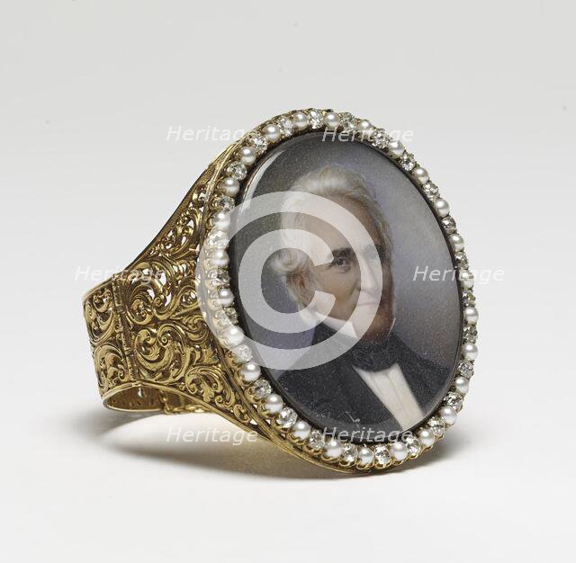 Bracelet-set portrait miniature, 1840-1849. Creator: Unknown.