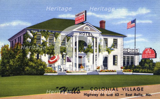 Hulls Colonial Village Hotel, Rolla, Missouri, USA, 1953. Artist: Unknown