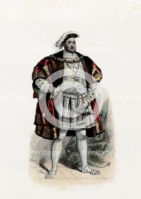 Henry VIII, King of England (Greenwich, 1491-Westminster, 1547), son of Henry VI, engraving from …