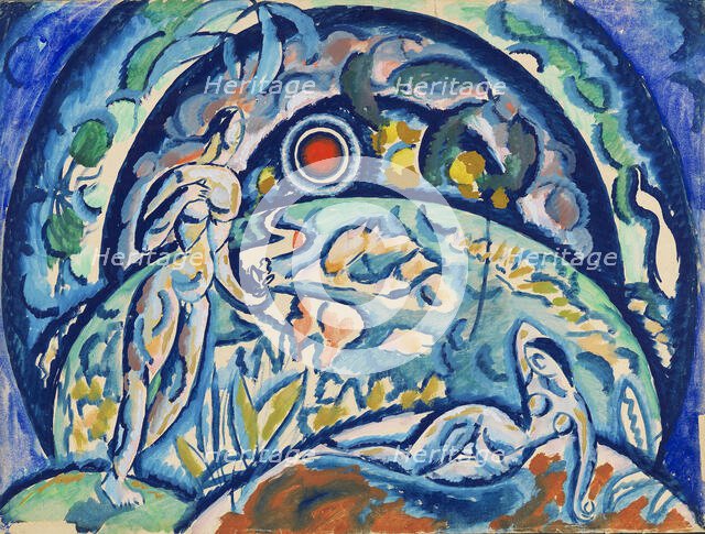 Adam and Eve, 1910-1911. Creator: Baranov-Rossiné, Vladimir Davidovich (1888-1942).