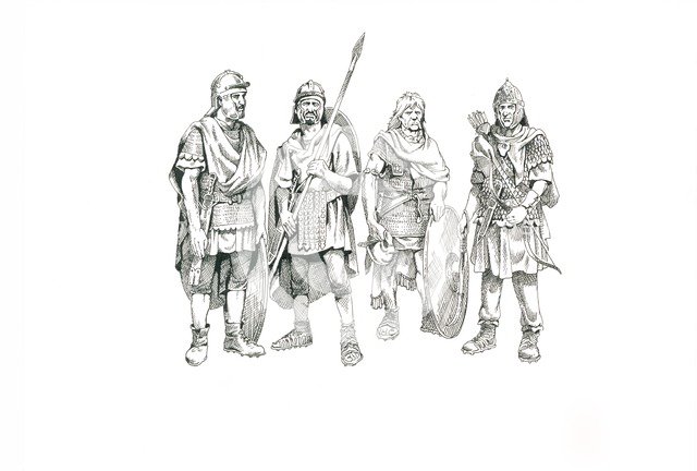 Roman soldiers, c1985-c2000. Artist: Philip Corke.