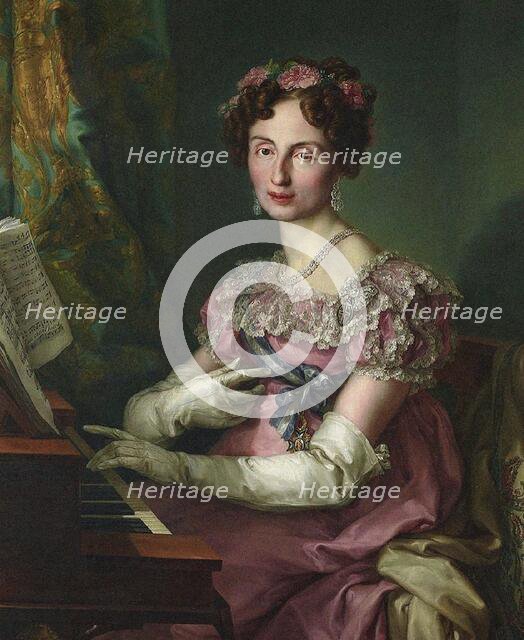 Portrait of Princess Amalie of Saxony (1794-1870), 1825. Creator: López Portaña, Vicente (1772-1850).