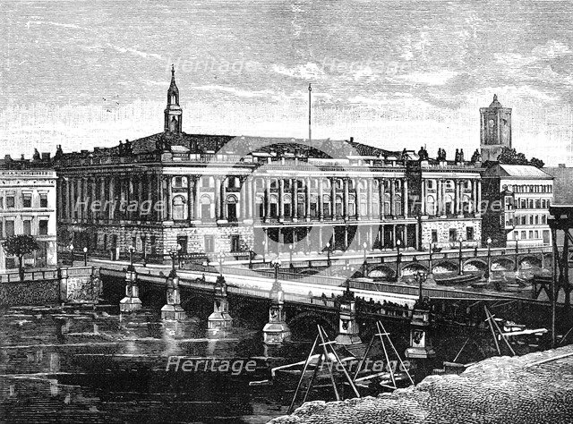 The Exchange and Frederick's Bridge, Berlin, 1900. Artist: Unknown