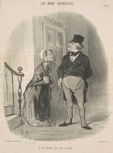 Il est devenu pro-pri-é-taire!, 19th century. Creator: Honore Daumier.