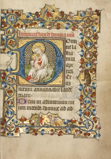 Initial D: The Virgin and Child; Book of Hours, about 1405-1410. Creator: Masters of Dirc van Delf.