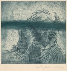 The Couple, Self-Portrait with Wife (Das Paar, Selbstporträt mit Frau), 1922. Creator: Walter Gramatté.