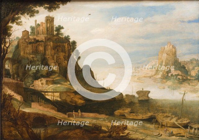 Coast Landscape with the so-called Temple of Sibyl at Tivoli, 1620-1629. Creator: Willem van Nieulandt.