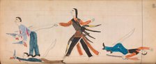 Maffet Ledger: Indian and three white men, ca. 1874-81. Creator: Unknown.