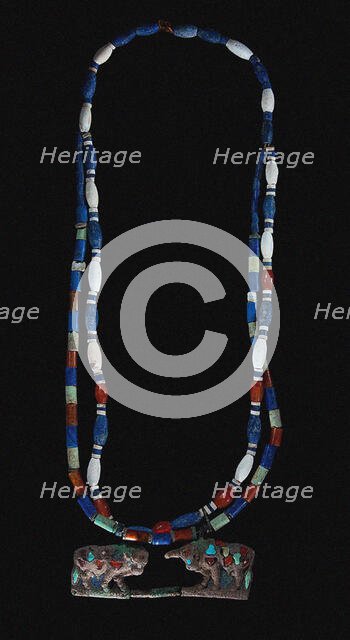 Necklace with pair of bulls. Gonur Depe, Margiana, 18th-16th cen. BC. Creator: Bronze Age culture.