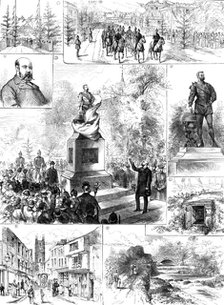 Uncovering the Sir Francis Drake statue at Tavistock, 1883. Creator: Unknown.