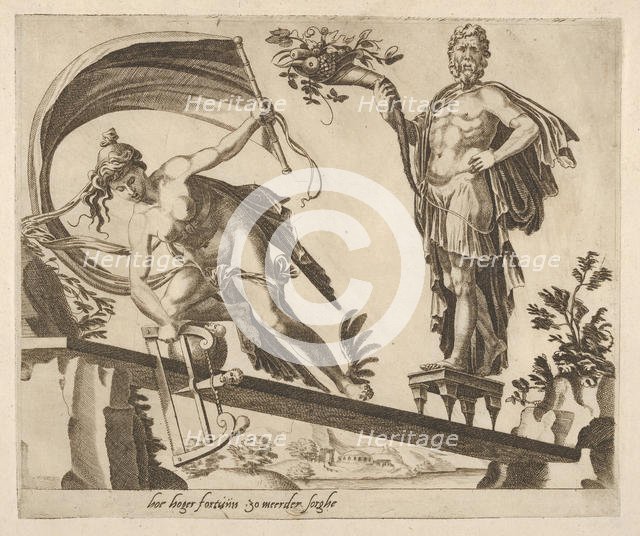 When Fortune Is Abundant, the Fall Will Be Deeper from Six Sayings about Fortune, ca. 1560. Creator: Dirck Volkertsen Coornhert.