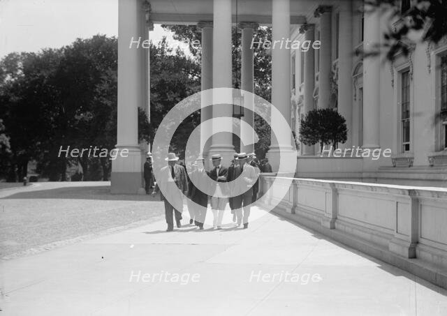 Newton Diehl Baker, Secretary of War, with Newsmen, 1917.  Creator: Harris & Ewing.