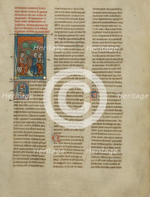 Kahedin and Palamedes Speaking to King Mark, about 1320-1340. Creator: Unknown.