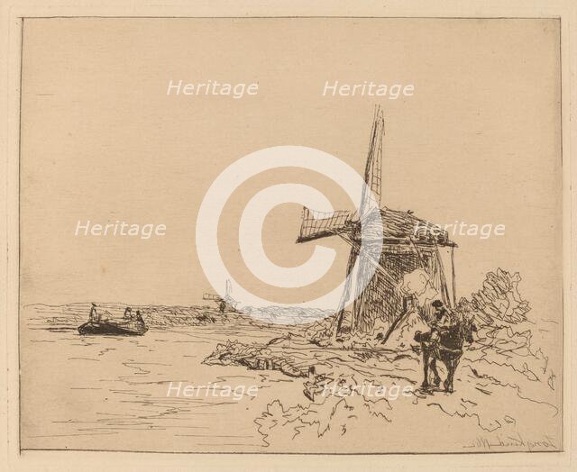 The Towpath (Le Chemin de Halage), 1862. Creator: Johan Barthold Jongkind.